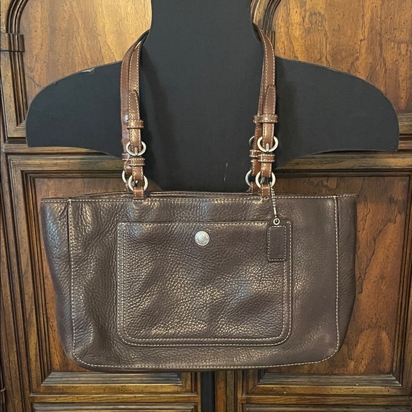 Vintage Y2K Chelsea Bag Coach Brown Pebbled Leather Shoulder Bag - Picture 1 of 9
